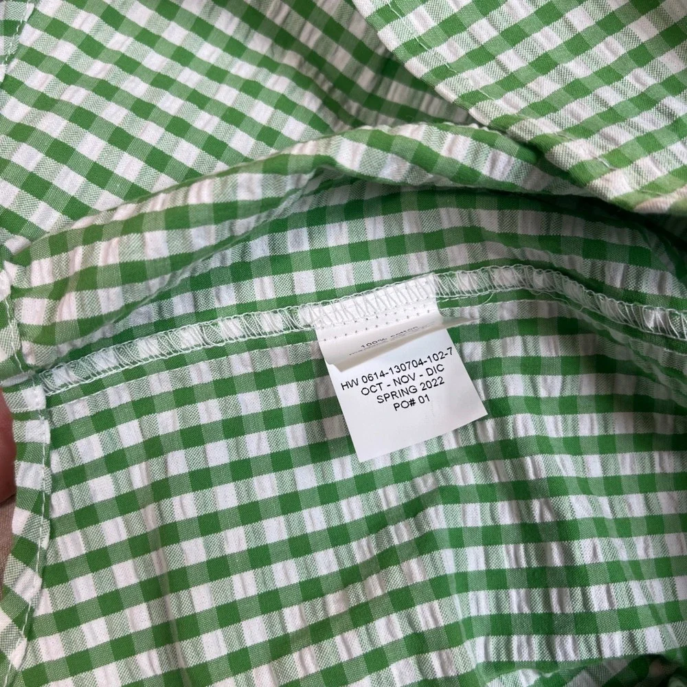 Little English Boys Gingham Button Down Shirt Green White Size 7 100% Cotton - Picture 11 of 14